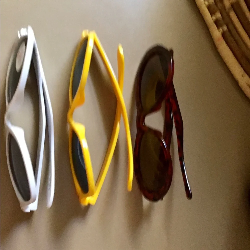 Sunglasses 3 pair. Yellow brown white good frames bundle three su…